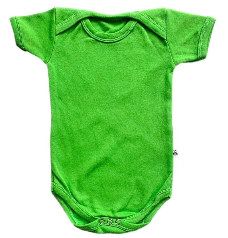 Bright Green Baby Vest - short sleeve - Tutti Frutti Clothing