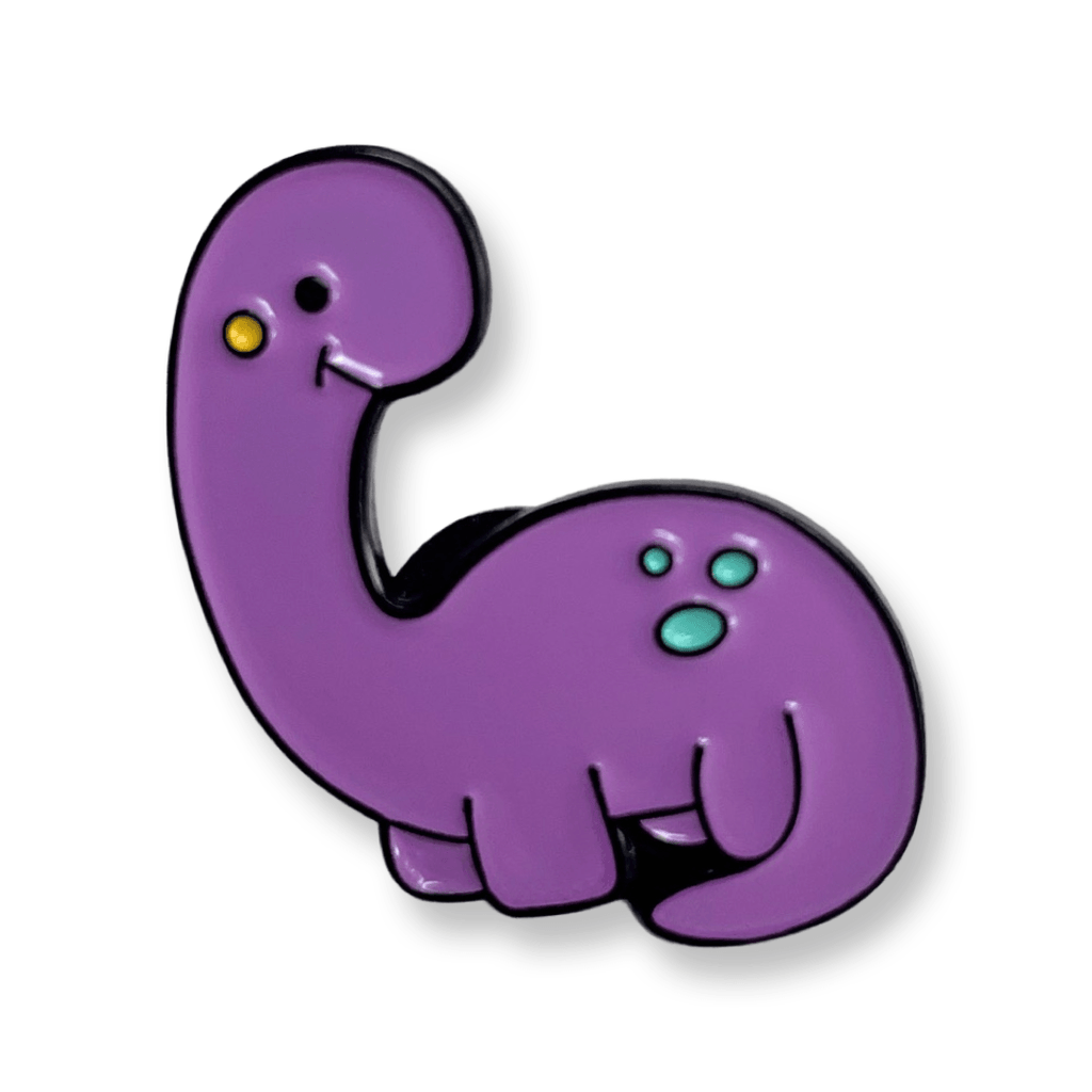 Purple Diplodocus Pin Badge - Tutti Frutti Clothing