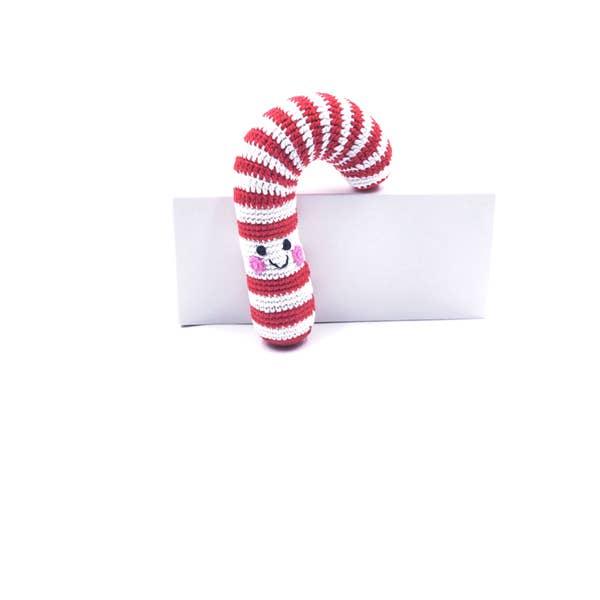 Organic Candy Cane Christmas Baby Rattle - Tutti Frutti Clothing