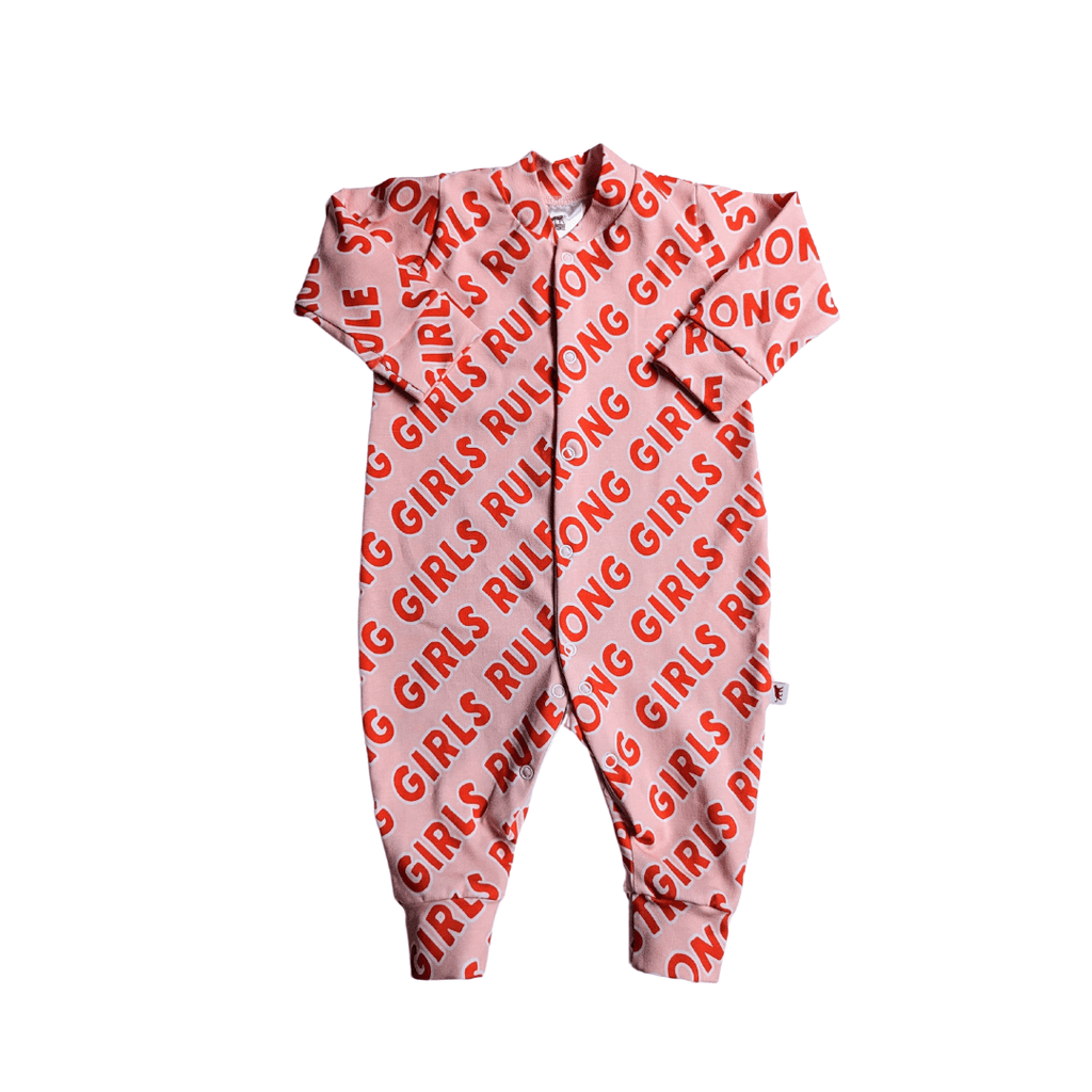 Strong Girls Rule - Organic Sleepsuit - Tutti Frutti Clothing