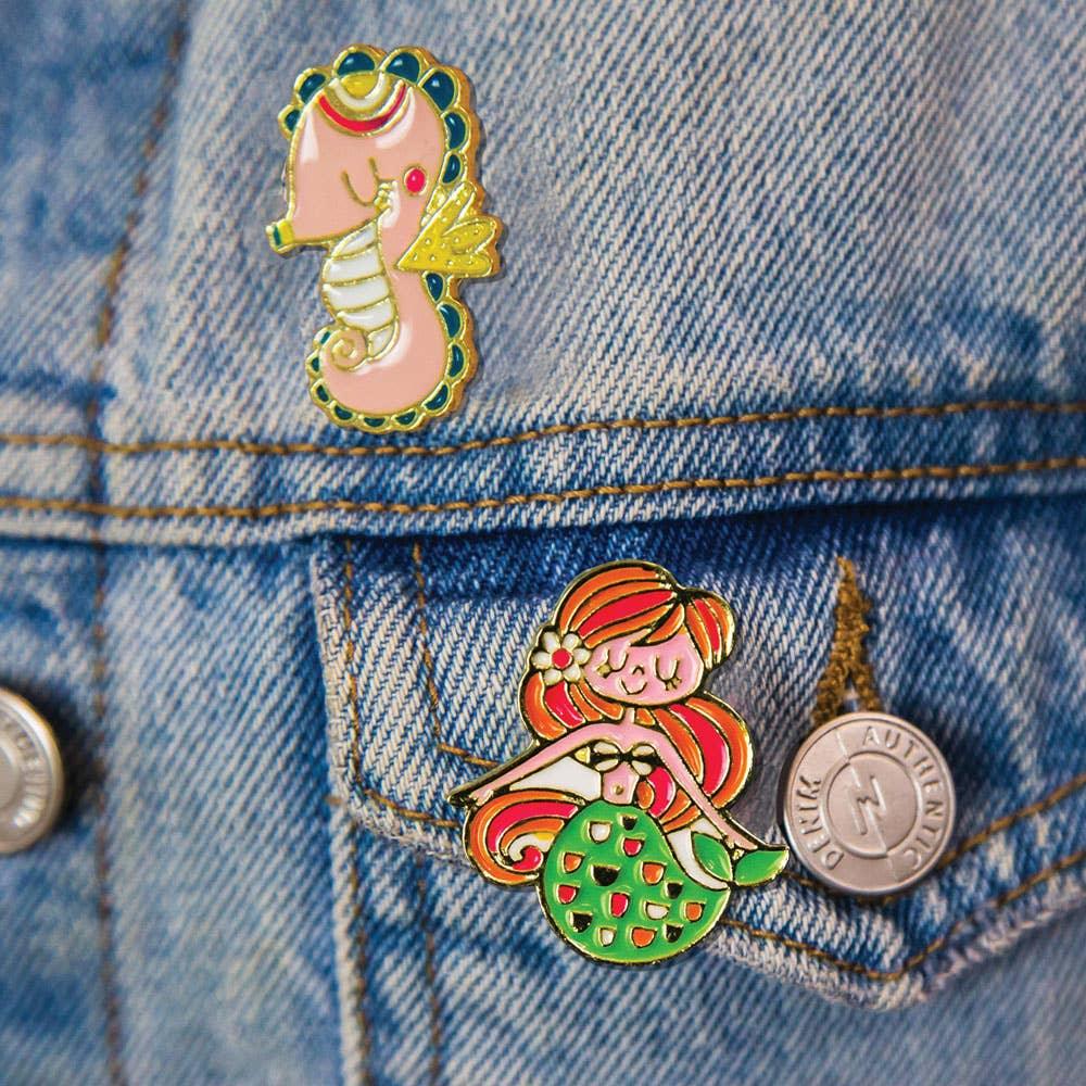 Sets of Enamel Pins - Mermaid/Seahorse - Tutti Frutti Clothing