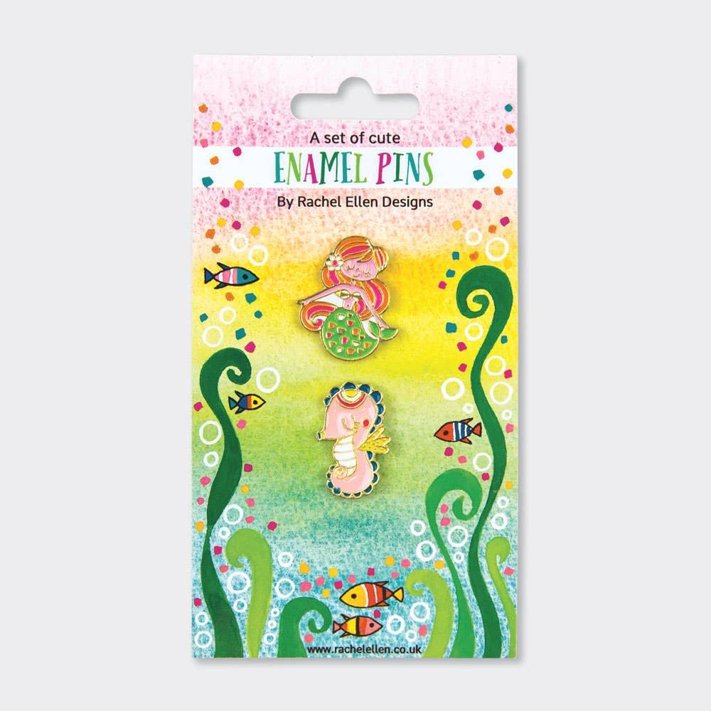 Sets of Enamel Pins - Mermaid/Seahorse - Tutti Frutti Clothing