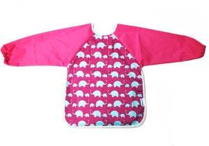 Long Sleeve Water Resistant Washable Bib -Pink Elephant - Tutti Frutti Clothing