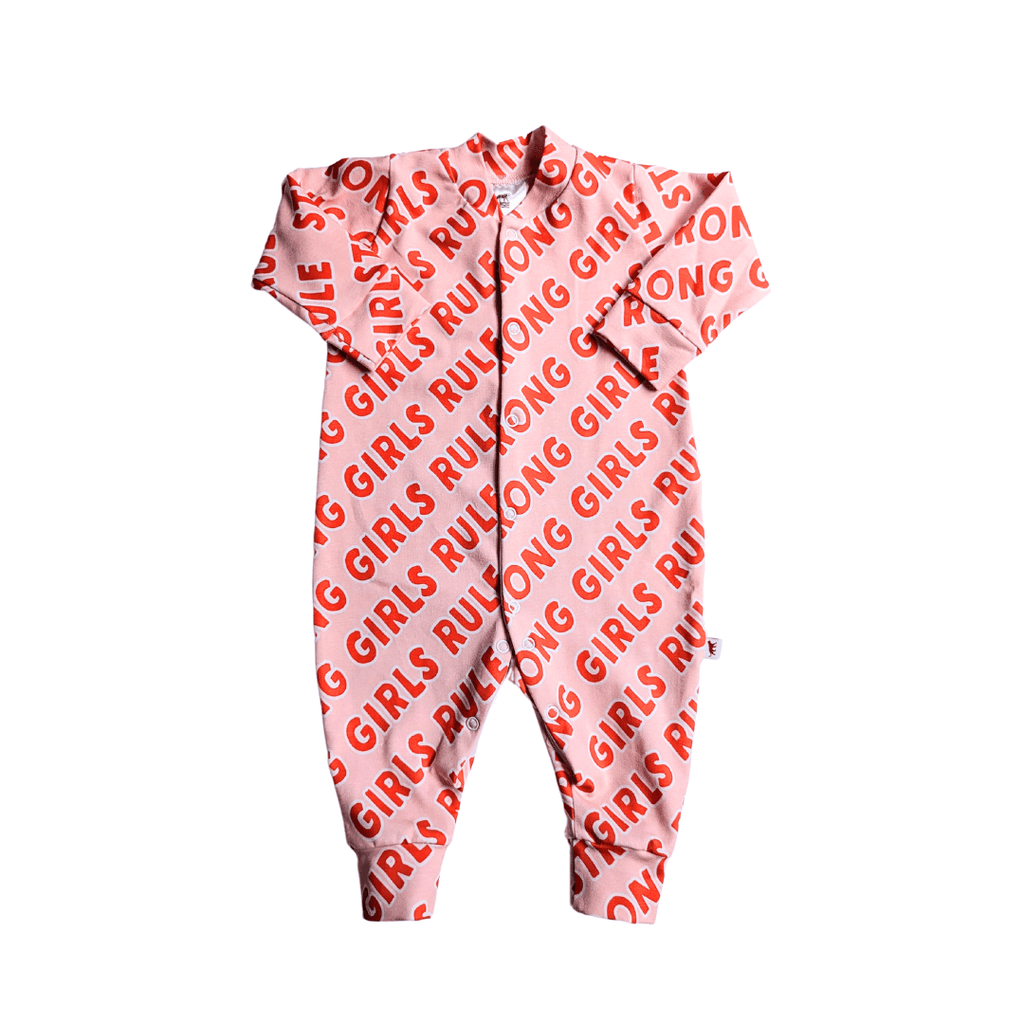 Strong Girls Rule - Organic Sleepsuit - Tutti Frutti Clothing