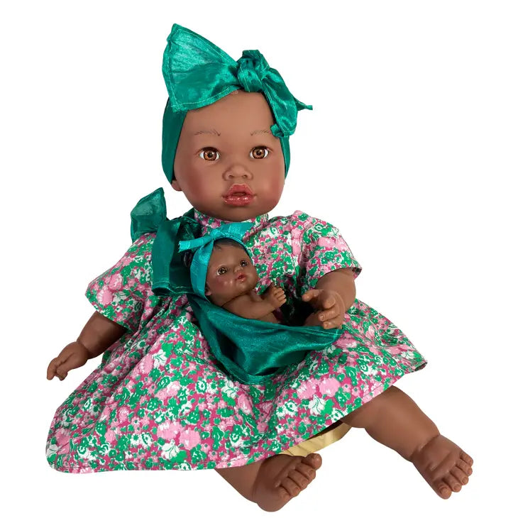 Babywearing Doll - Alika in Green - Tutti Frutti Clothing