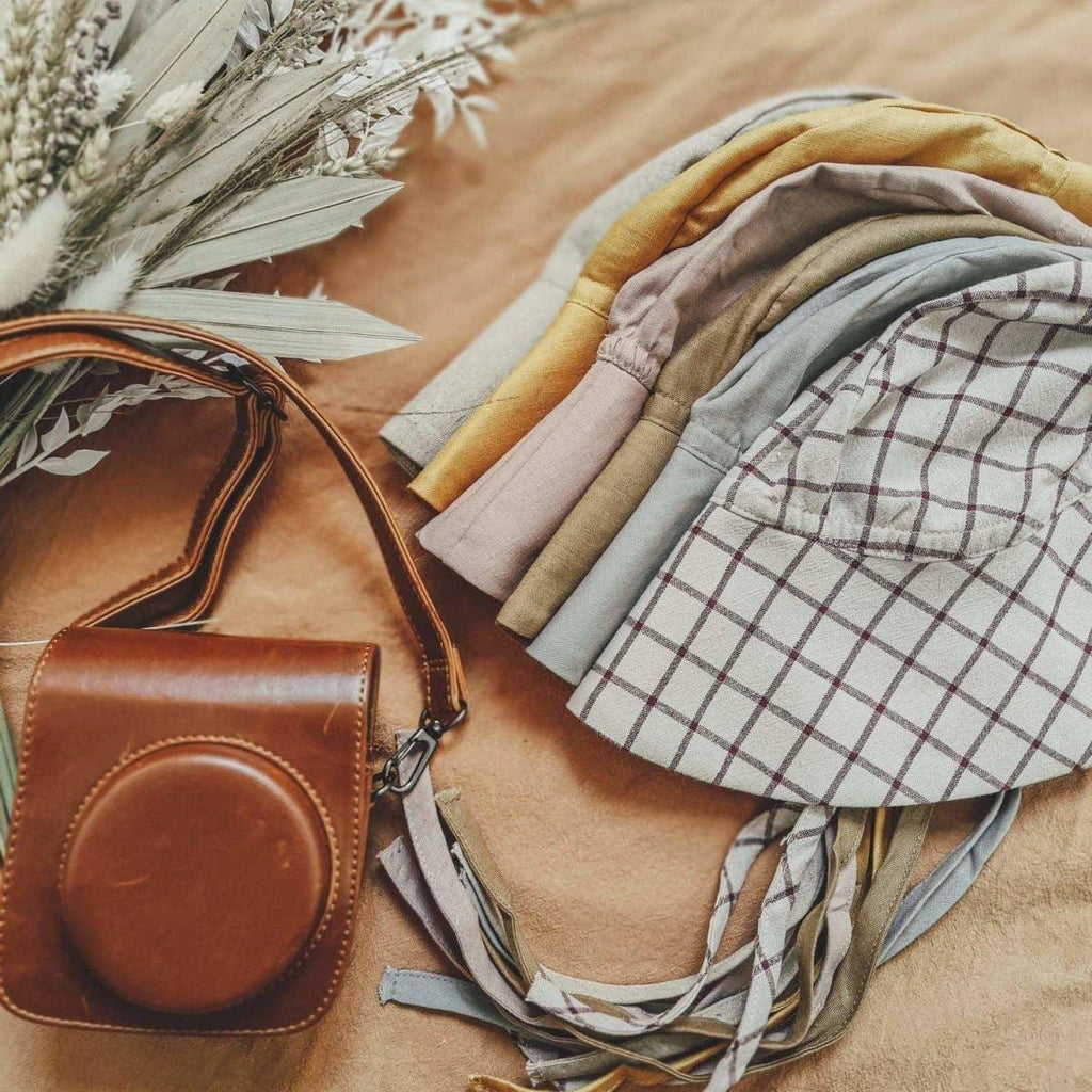 Brimmed Sun Hat - Pinstripe Blue - Tutti Frutti Clothing