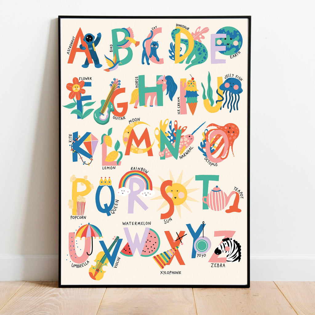 Children's Alphabet Art Print Unframed - Tutti Frutti Clothing
