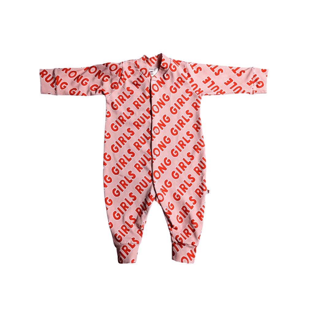 Strong Girls Rule - Organic Sleepsuit - Tutti Frutti Clothing