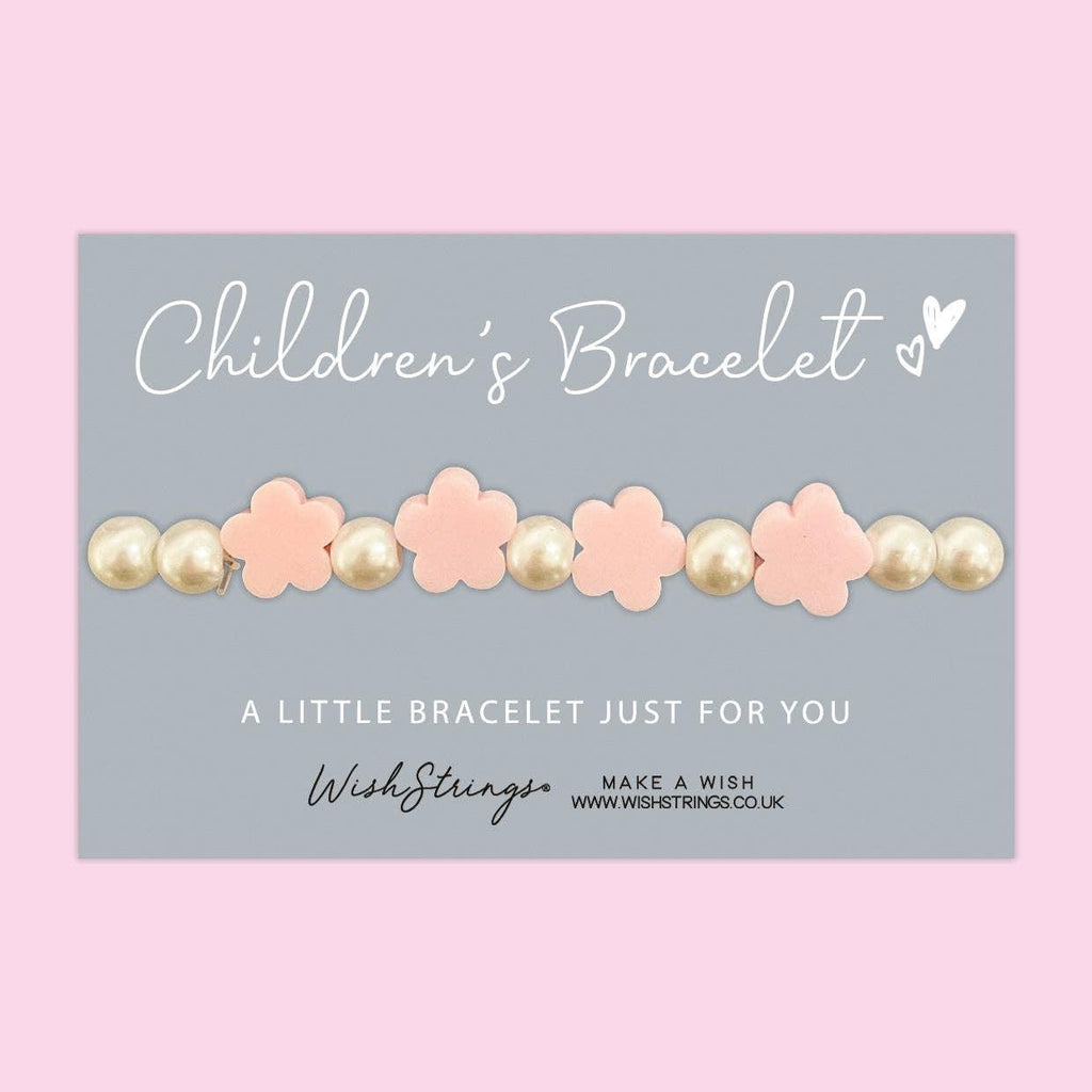 Pearl Flowers - Children's Beaded Bracelet (CB014) - Tutti Frutti Clothing