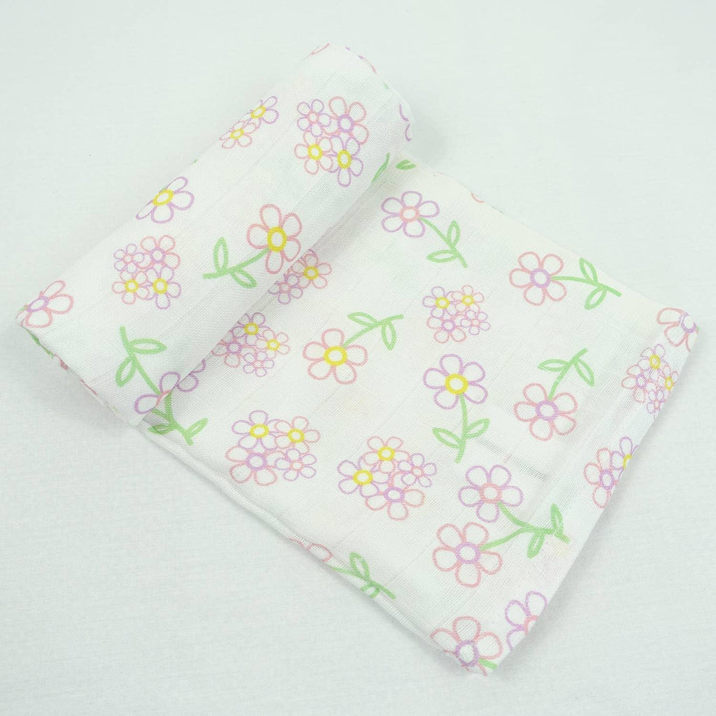 MuslinZ Bamboo/Organic Cotton Swaddle Blanket Flower - Tutti Frutti Clothing