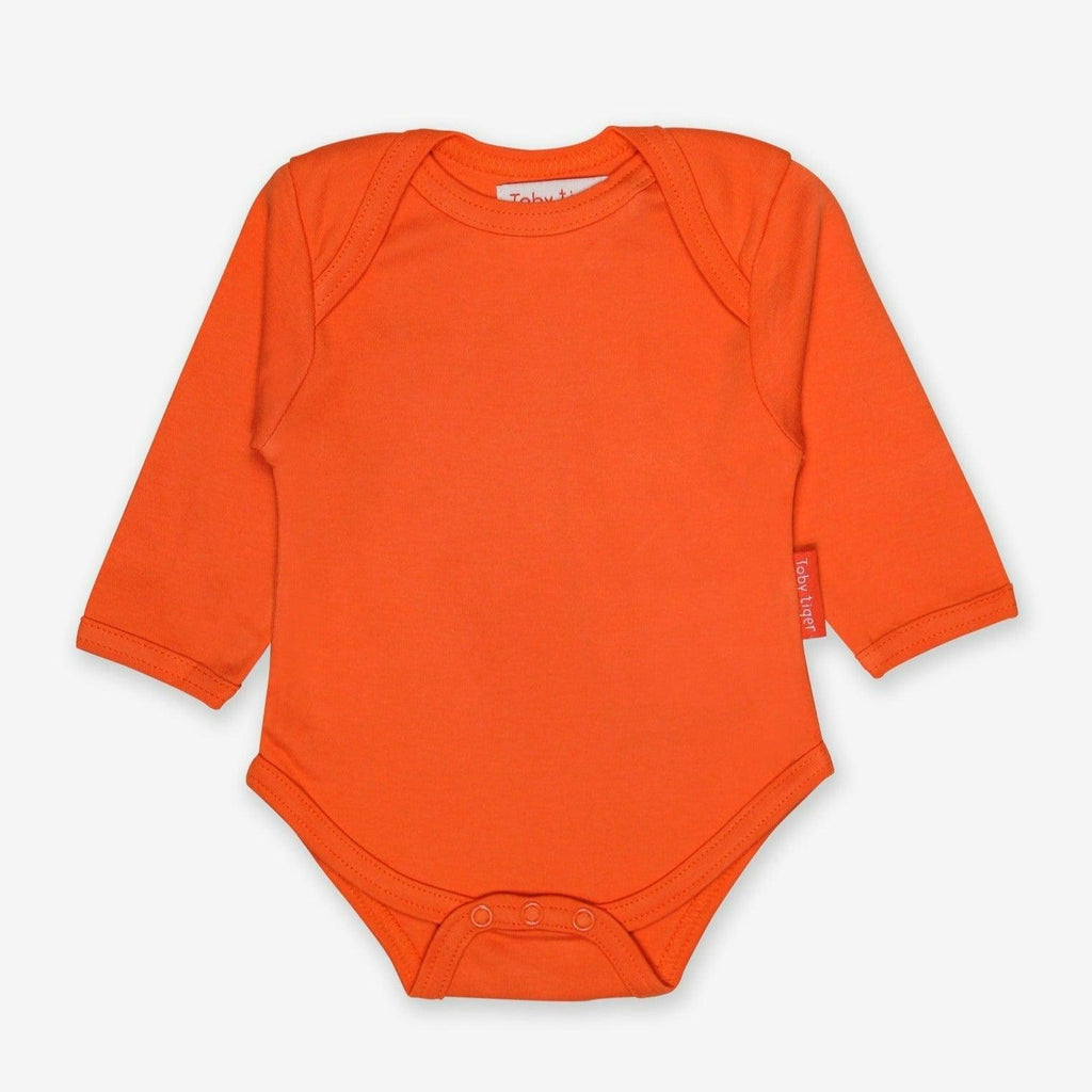 Orange Long Sleeve Baby Vest - Tutti Frutti Clothing