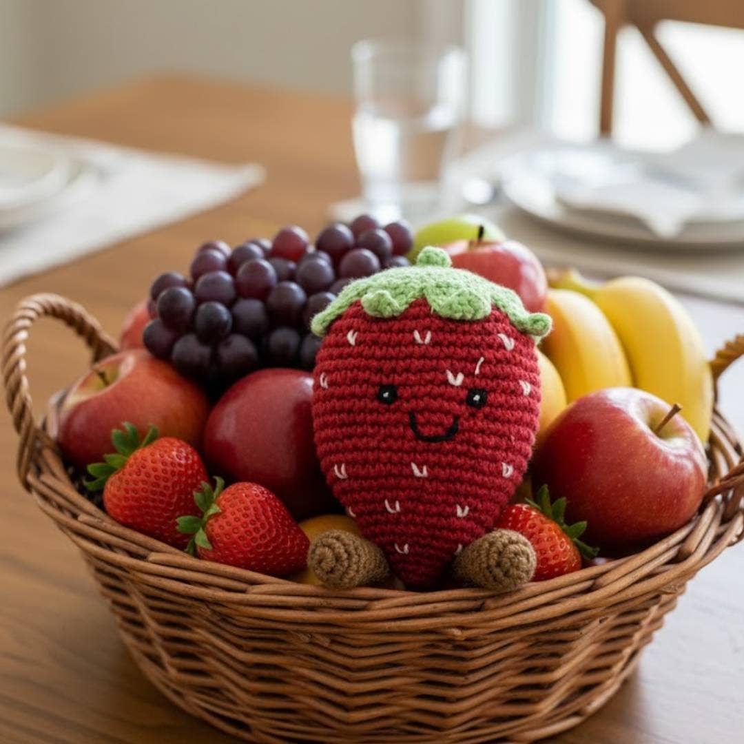 Strawberry Rattle Making Crochet Strawberry Baby Rattle | Organic Cotton Toy | – Tutti Frutti ...