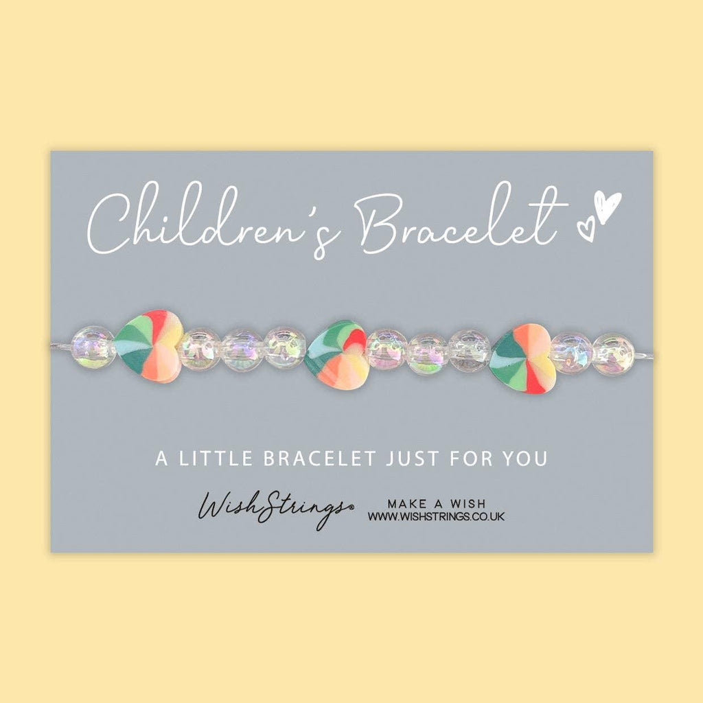 Rainbow Heart - Children's Beaded Bracelet - Tutti Frutti Clothing