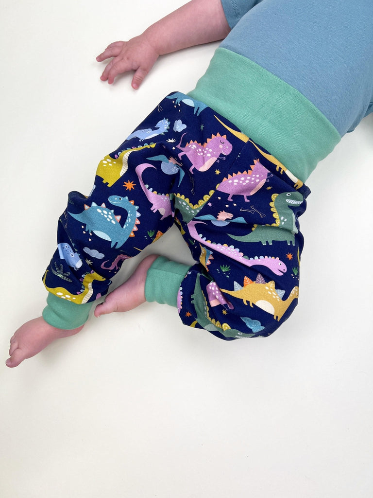 Sage Green Dinosaur Grow With Me Leggings - Tutti Frutti Clothing