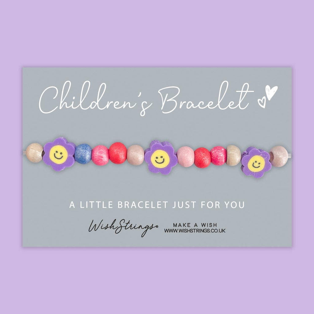 Smiley Flowers - Children's Beaded Bracelet - Tutti Frutti Clothing