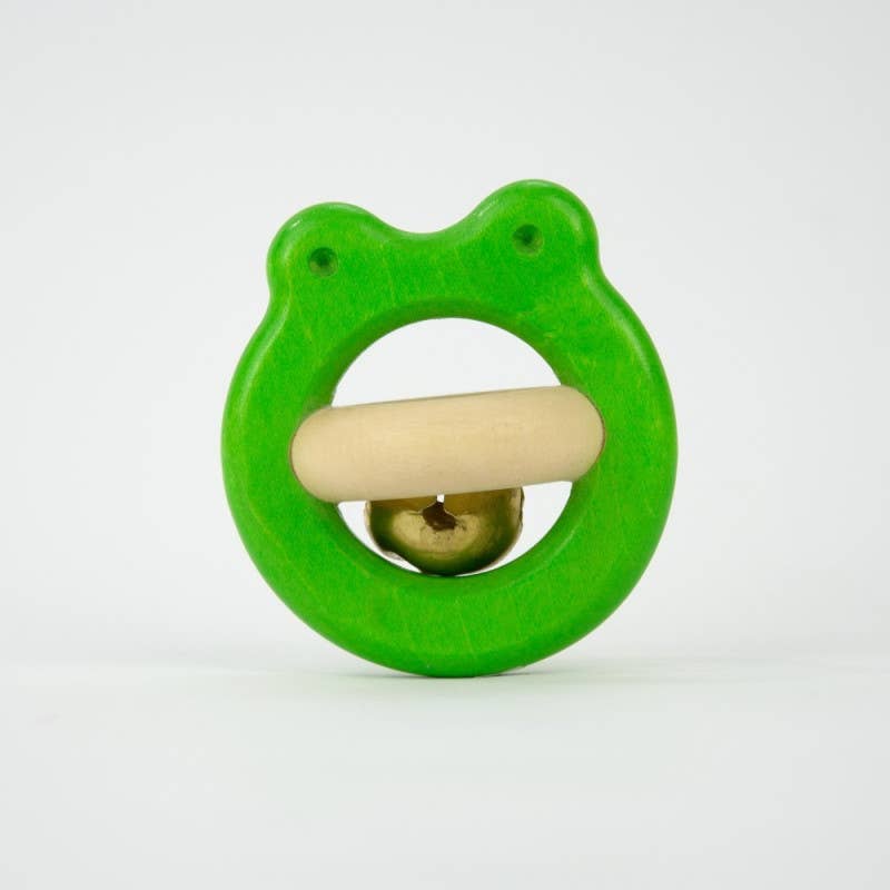 Wooden Frog Rattle with Bell | Organic & Sustainable Baby Toy – Tutti ...