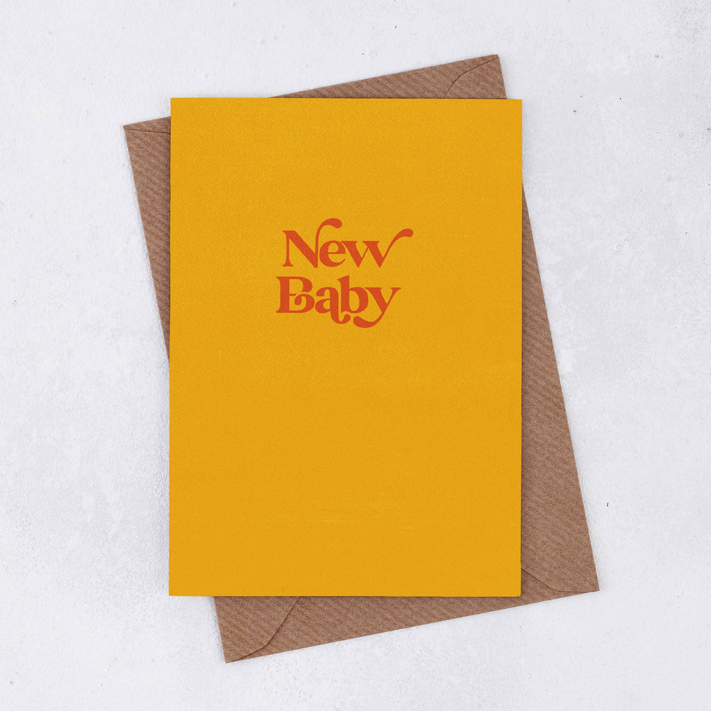 'New Baby' Retro Greetings Card - Tutti Frutti Clothing